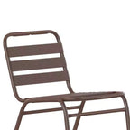 Flash Furniture Lila, set da 4 sedie impilabili in alluminio per ristoranti, senza braccioli, da interni ed esterni, con schienale a tripla doga