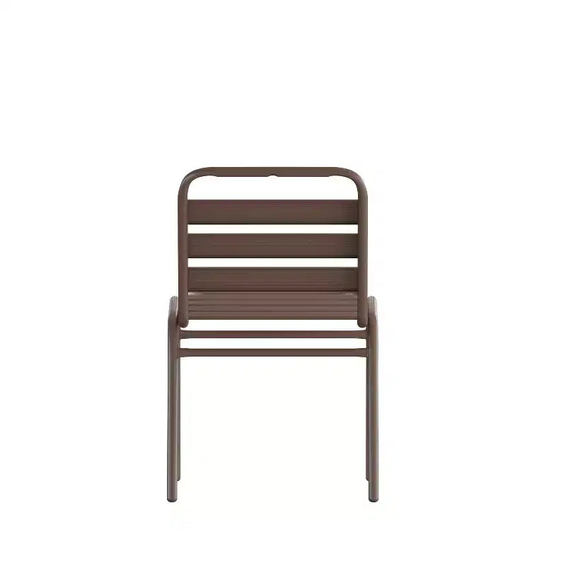 Flash Furniture Lila, set da 4 sedie impilabili in alluminio per ristoranti, senza braccioli, da interni ed esterni, con schienale a tripla doga