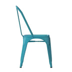 Flash Furniture Lot de 4 chaises empilables en métal vieilli de qualité commerciale pour intérieur et extérieur