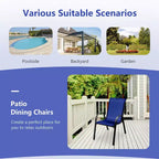Set di 4 sedie da pranzo per patio impilabili con braccioli salvaspazio da giardino Costway nero/marrone/grigio/blu navy