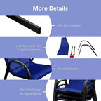 Set di 4 sedie da pranzo per patio impilabili con braccioli salvaspazio da giardino Costway nero/marrone/grigio/blu navy