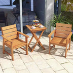 Costway 2/4 sedie da esterno in legno duro per patio, poltrone da pranzo in legno con seduta a doghe traspirante da giardino