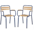 Rayton Chair (Set Of 2) - Indoor/Outdoor - PAT4039 - Brown/Blue - Safavieh