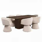 Christopher Knight Home Yodsak Set da Pranzo Moderno a 7 Pezzi in Legno e Metallo con Sedie Girevoli a 180