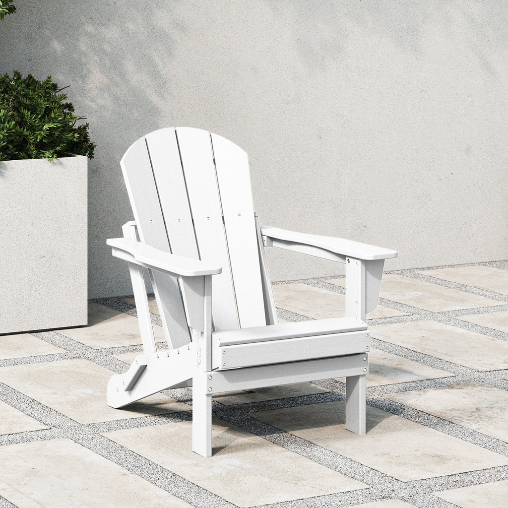Polytrends Laguna Sedia Adirondack Pieghevole da Esterno per Patio Resistente allo Sbiadimento e alle Intemperie
