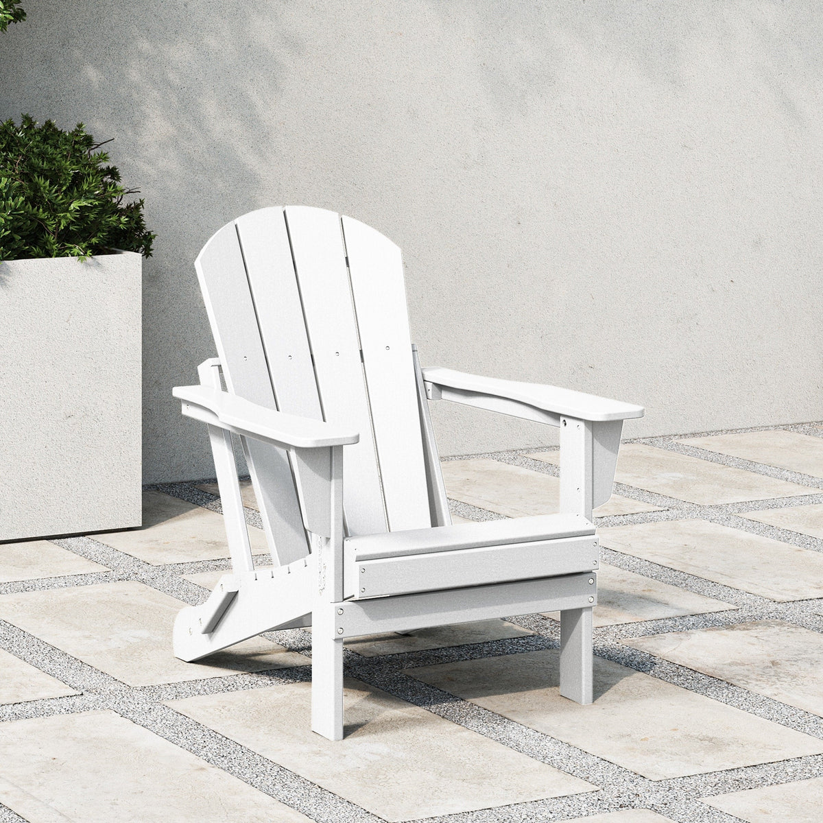 Polytrends Laguna Sedia Adirondack Pieghevole da Esterno per Patio Resistente allo Sbiadimento e alle Intemperie