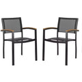 Kaelan Chair (Set Of 2) - Indoor/Outdoor - PAT4030 - Black/Brown - Safavieh