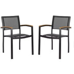 Kaelan Chair (Set Of 2) - Indoor/Outdoor - PAT4030 - Black/Brown - Safavieh