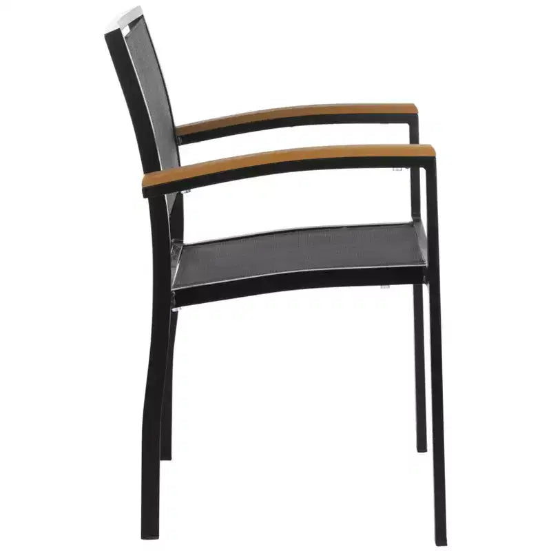 Chaise Kaelan (Lot de 2) - Intérieur/Extérieur - PAT4030 - Noir/Marron - Safavieh