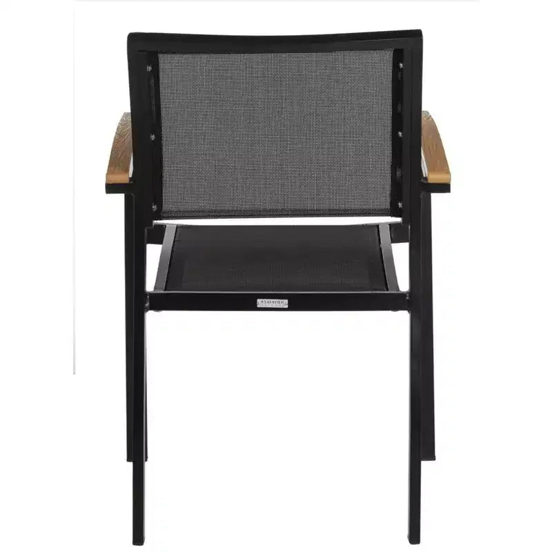 Chaise Kaelan (Lot de 2) - Intérieur/Extérieur - PAT4030 - Noir/Marron - Safavieh