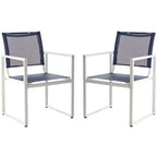Neval Chair (Set Of 2) - Indoor/Outdoor - PAT4041 - Blue/White - Safavieh