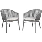 Stefano Rope Chair (Set Of 2) - Indoor/Outdoor - PAT4026 - Gray - Safavieh