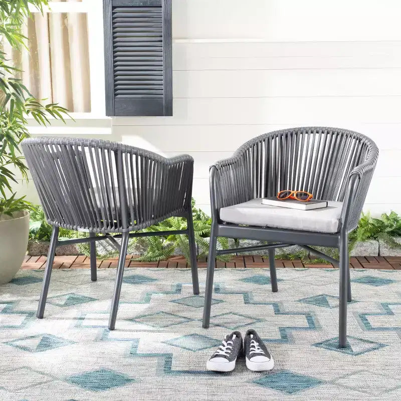 Sedia Stefano in corda (Set da 2) - Interno/Esterno - PAT4026 - Grigio - Safavieh