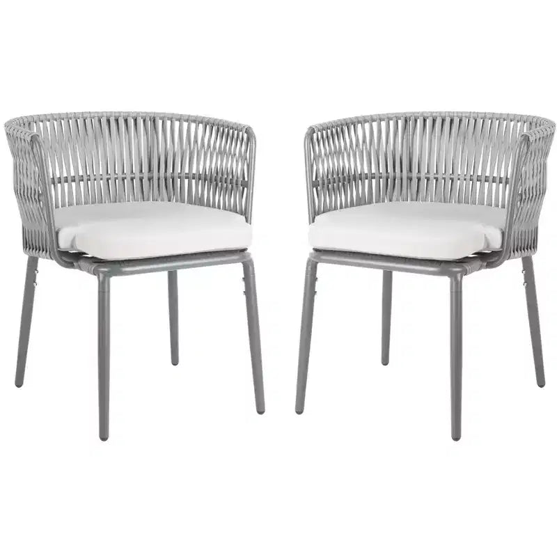 Kiyan Rope Chair (Set Of 2) - Indoor/Outdoor - PAT4028 - Gray - Safavieh
