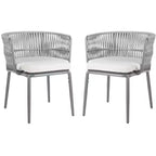 Kiyan Rope Chair (Set Of 2) - Indoor/Outdoor - PAT4028 - Gray - Safavieh