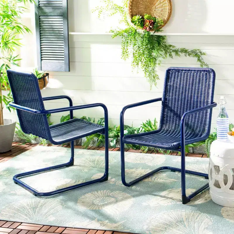 Sedia Hutton (Set da 2) - Interno/Esterno - PAT4040 - Blu - Safavieh