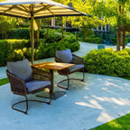 Set da pranzo da 2 sedie a dondolo Four Seasons Courtyard Adelaide con struttura in acciaio, cuscini in olefin blu e capacità di 113 kg