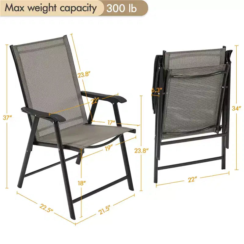 Yaheetech Set di 4 Sedie Pieghevoli da Giardino in Textilene