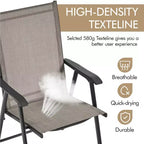 Yaheetech Set di 4 Sedie Pieghevoli da Giardino in Textilene