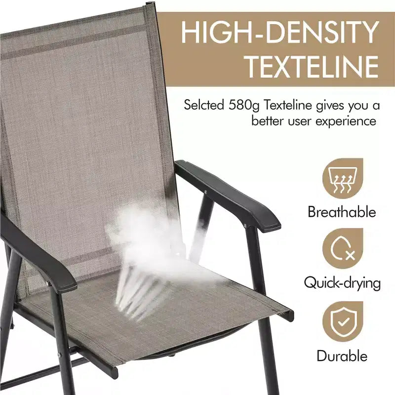 Yaheetech Set di 4 Sedie Pieghevoli da Giardino in Textilene