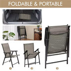 Yaheetech Set di 4 Sedie Pieghevoli da Giardino in Textilene