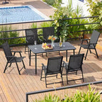 Yaheetech Set di 4 Sedie Pieghevoli da Giardino in Textilene