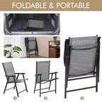 Yaheetech Set di 4 Sedie Pieghevoli da Giardino in Textilene