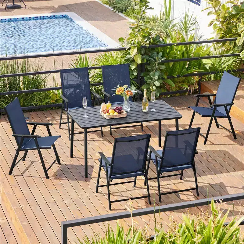 Yaheetech Set di 4 Sedie Pieghevoli da Giardino in Textilene