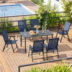 Yaheetech Set di 4 Sedie Pieghevoli da Giardino in Textilene