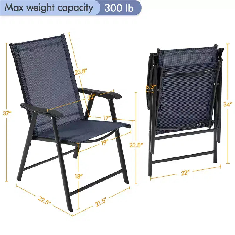 Yaheetech Set di 4 Sedie Pieghevoli da Giardino in Textilene