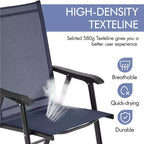 Yaheetech Set di 4 Sedie Pieghevoli da Giardino in Textilene