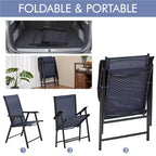 Yaheetech Set di 4 Sedie Pieghevoli da Giardino in Textilene