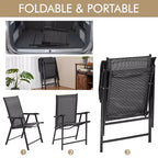 Yaheetech Set di 4 Sedie Pieghevoli da Giardino in Textilene