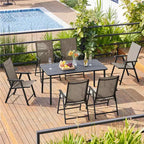 Yaheetech Set di 4 Sedie Pieghevoli da Giardino in Textilene