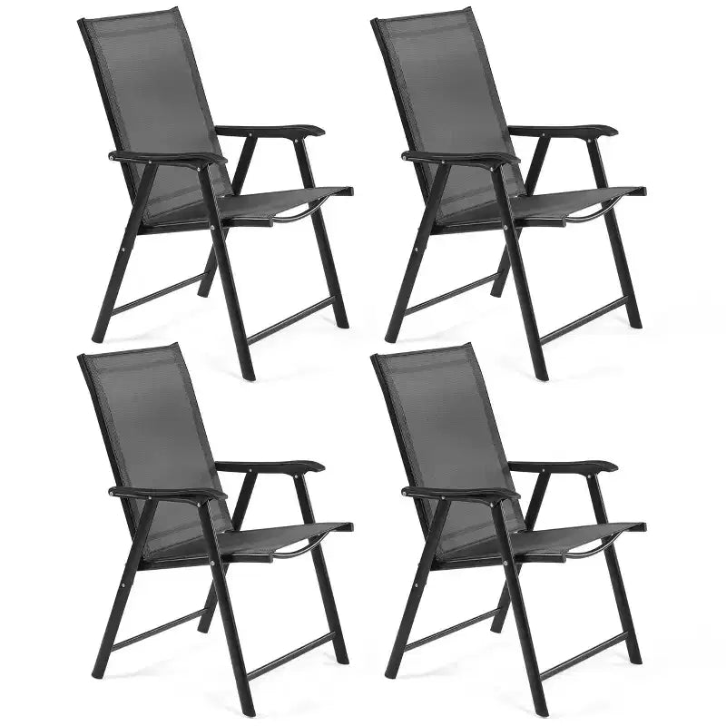 Yaheetech Set of 4 Outdoor Texteline Folding Dining Chairs