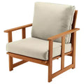 Eucalyptus Grandis Wood Cushioned Club Chair Beige - National Tree Company
