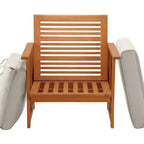 Sedia a club ammortizzata in legno di eucalipto Grandis Beige - National Tree Company