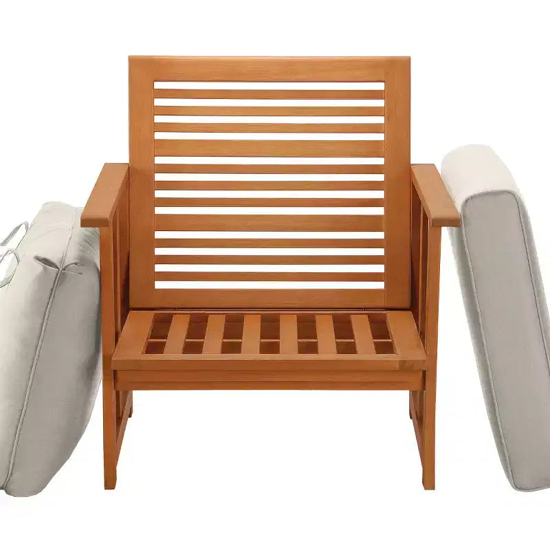 Sedia a club ammortizzata in legno di eucalipto Grandis Beige - National Tree Company