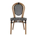 Flash Furniture, Confezione da 2 sedie impilabili Lourdes Thonet da bistrò, da interno/esterno, in rattan PE e telaio in alluminio