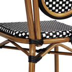 Flash Furniture, Confezione da 2 sedie impilabili Lourdes Thonet da bistrò, da interno/esterno, in rattan PE e telaio in alluminio