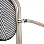 Sedia impilabile da bistrò Flash Furniture Marseille Thonet commerciale per interni/esterni con braccioli, textilene e telaio in alluminio con stampa bambù