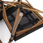 Sedia impilabile da bistrò Flash Furniture Marseille Thonet commerciale per interni/esterni con braccioli, textilene e telaio in alluminio con stampa bambù