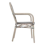 Sedia impilabile da bistrò Flash Furniture Marseille Thonet commerciale per interni/esterni con braccioli, textilene e telaio in alluminio con stampa bambù