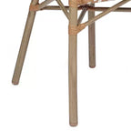 Flash Furniture Set da 2 sedie impilabili Lourdes Thonet Bistro commerciali da interno/esterno con braccioli, struttura in rattan PE e alluminio