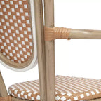 Flash Furniture Set da 2 sedie impilabili Lourdes Thonet Bistro commerciali da interno/esterno con braccioli, struttura in rattan PE e alluminio