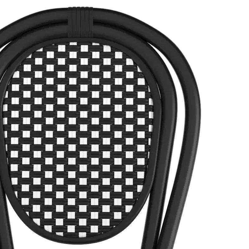 Flash Furniture Lourdes Sedia Thonet impilabile commerciale da interno/esterno, in rattan PE e struttura in alluminio
