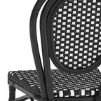 Flash Furniture Lourdes Sedia Thonet impilabile commerciale da interno/esterno, in rattan PE e struttura in alluminio