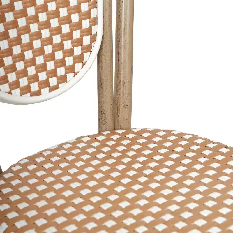 Flash Furniture Lourdes Sedia Thonet impilabile commerciale da interno/esterno, in rattan PE e struttura in alluminio