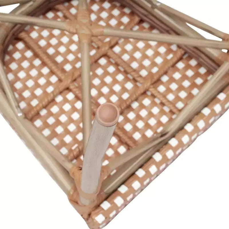 Flash Furniture Lourdes Sedia Thonet impilabile commerciale da interno/esterno, in rattan PE e struttura in alluminio
