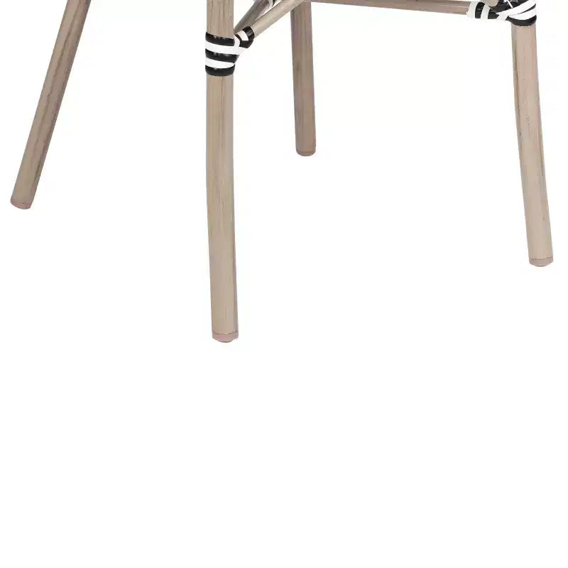 Flash Furniture Marseille Sedia impilabile da bistrò commerciale per interni/esterni con braccioli, textilene e telaio in alluminio con stampa bambù